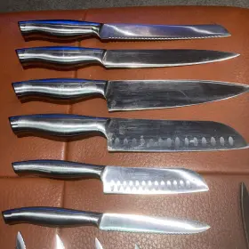 0027307 HECEF Kitchen Knife Block Set High Carbon Steel #3