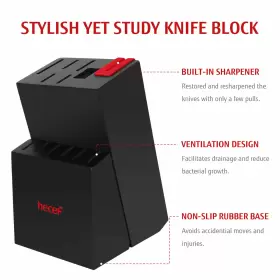 18014 HECEF Kitchen Knife Block Set Sharp Steel Chef Steak #3