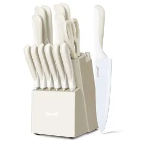 18024 HECEF Kitchen Knife Set Block Steel Sharp Chef
