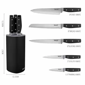 27321 HECEF Kitchen Knife Set Steel Block #3