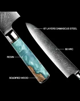 28830 HECEF Void Blades Chef Knife Damascus Steel Handle #2