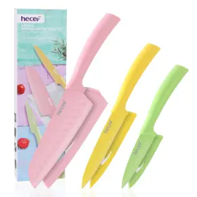 38078 HECEF Kitchen Knife Set Colour Coded Stick Blade Chef
