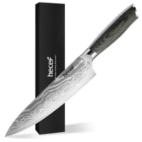 40607-HH HECEF Chef Knife Damascus Ergonomic Wood Handle