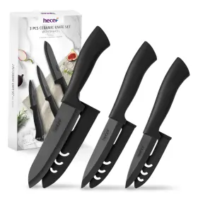61821 HECEF Ceramic Knife Set Sharp Blade Chef Utility