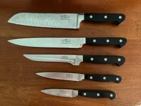 HRI-026 HEN ROOSTER Kitchen Knife Set Tang
