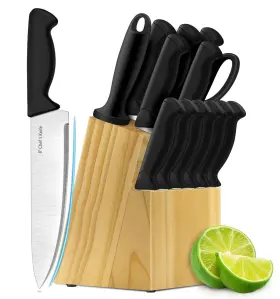 SET-01 HENKELIVING Knife Set Kitchen Wooden Block High Carbon
