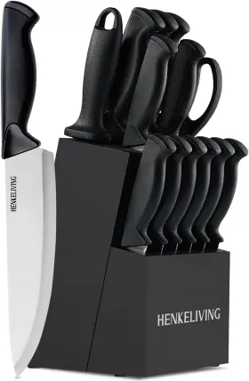772841009640 HENKELIVING Knife Set Kitchen Knives Block High