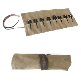431257990745 HERSENT Pocket Knife Roll Bag Waxed Canvas Up