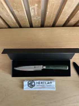 5UTLK HEXCLAD Utility Knife Damascus Steel Blade Pakkawood