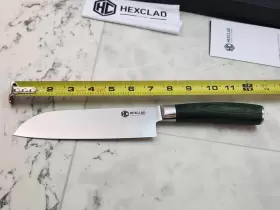 7SANK HEXCLAD Cookware Santoku Knife Damascus Steel Blade Fu #2