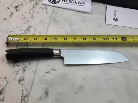 7SANK HEXCLAD Cookware Santoku Knife Damascus Steel Blade Fu #3