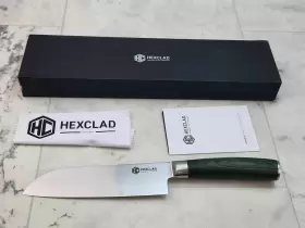 7SANK HEXCLAD Cookware Santoku Knife Damascus Steel Blade Fu