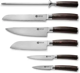 810140341570 HEXCLAD Damascus Steel Knife Set