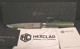859006007632 HEXCLAD Utility Knife Damascus Steel Blade Opnbx