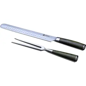 859006007762 HEXCLAD Carving Knife Fork Set Damascus Steel