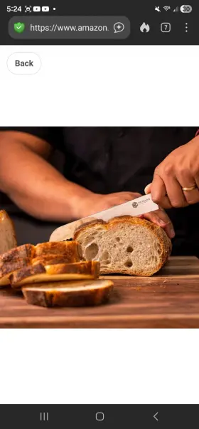 8BRDK HEXCLAD Bread Knife Damascus Steel Blade Pakkawood