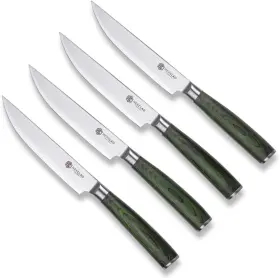 HC4DSK HEXCLAD Steak Knife Set Damascus Steel Blades Tang