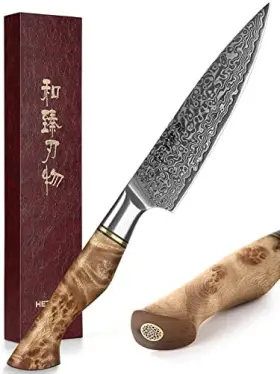 791564664271 HEZHEN Utility Knife Razor Sharp Damascus Steel