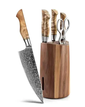 791564664394 HEZHEN Kitchen Knives Set Forging Damascus High