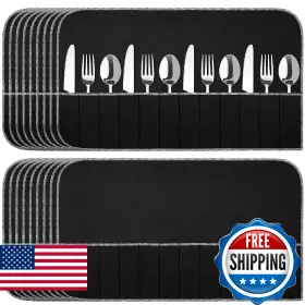 B0FKGL3V6X HILLBAN Anti Tarnish Storage Bags Felt Flatwa