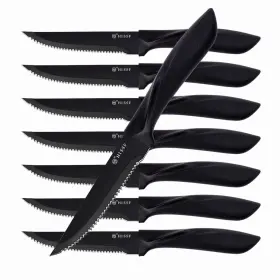 972548252217 HISSF Steak Knives Set Serrated Steel Sharp