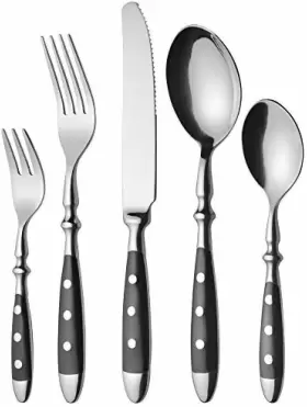 967805633035 HOLILITINCD Cutlery Set Forged Handles Rivets