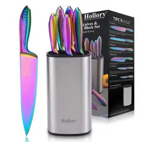 KLRKS005 HOLLORY Rainbow Knives Block Set Iridescent High