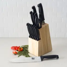 648152968122 HOME BASICS Knife Set Wood Block #3