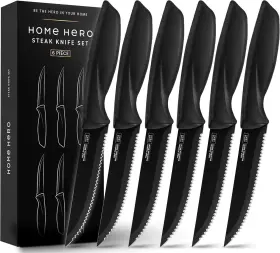 HHKS0126 HOME HERO Steak Knives Sharp Set High Carbon