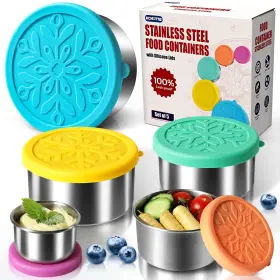 B0DHVFM5PS HOMOTTE Steel Food Storage Containers Lids Leak