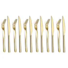T271G-DF HOMQUEN Steak Knives Set Steel Dinner Forks