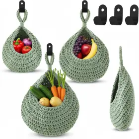 B0FFN5QGLK HONEYDAK Boho Wall Baskets Kitchen Teardrop