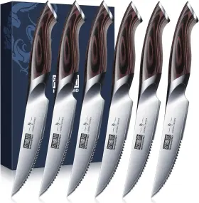 313047076038 HOSHANHO Steak Knives Set Ultra Sharp Serrated
