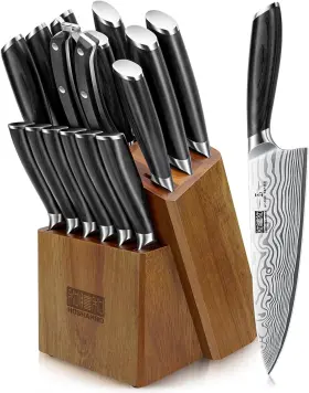 445023978906 HOSHANHO Knife Set Block Ultra Sharp High Carbon