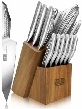 714757568699 HOSHANHO Kitchen Knife Set Block Sharp Steel