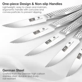 714757568705 HOSHANHO Steak Knives Set Sharp Serrated Kitchen #3