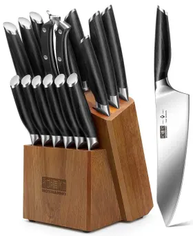 714757569511 HOSHANHO Kitchen Knife Set Block Powder Steel