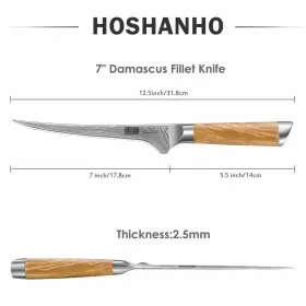 714757571224 HOSHANHO Damascus Fillet Knife Steel Boning #2