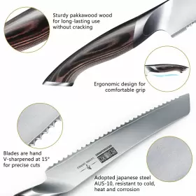 714757571460 HOSHANHO Bread Knife Serrated High Carbon Steel #2
