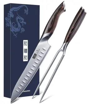 714757572702 HOSHANHO Carving Knife Fork Set High Carbon Ste