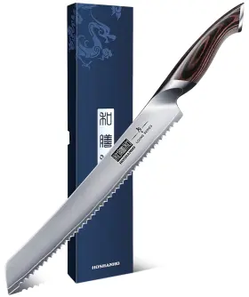 714757573778 HOSHANHO Bread Knife High Carbon Steel Serrated