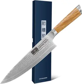 HSHPCS-2022-001 HOSHANHO Damascus Chef Knife Ultra Sharp Wood