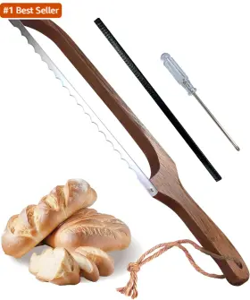 BBK-WOOD-000A HOTTOR Sourdough Bread Knife Slicing Wooden Bow