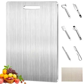 768795379823 HUGWORN Titanium Cutting Board Kitchen Steel