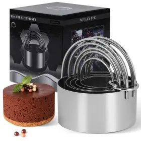 738630741504 HUINF Biscuit Cutter Set Steel Round Cookie