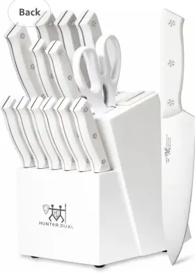 FJ15W-P HUNTER.DUAL Knife Set Kitchen Block Sharpener Steak