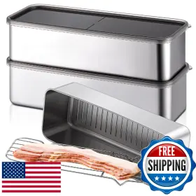 B0D9BWJR82 HUSHEE Fridge Containers Drain Tray Set Food
