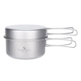 IB-TI15114A IBASINGO Set Titanium Bowl Pot Folding Handle