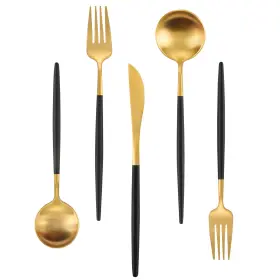 B0BFN122ZL IBIILII JEFF Steel Silverware Set Handles Flatware