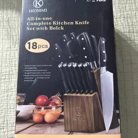 795090461717 IKOMMI Kitchen Knife Set Block High Carbon Ste
